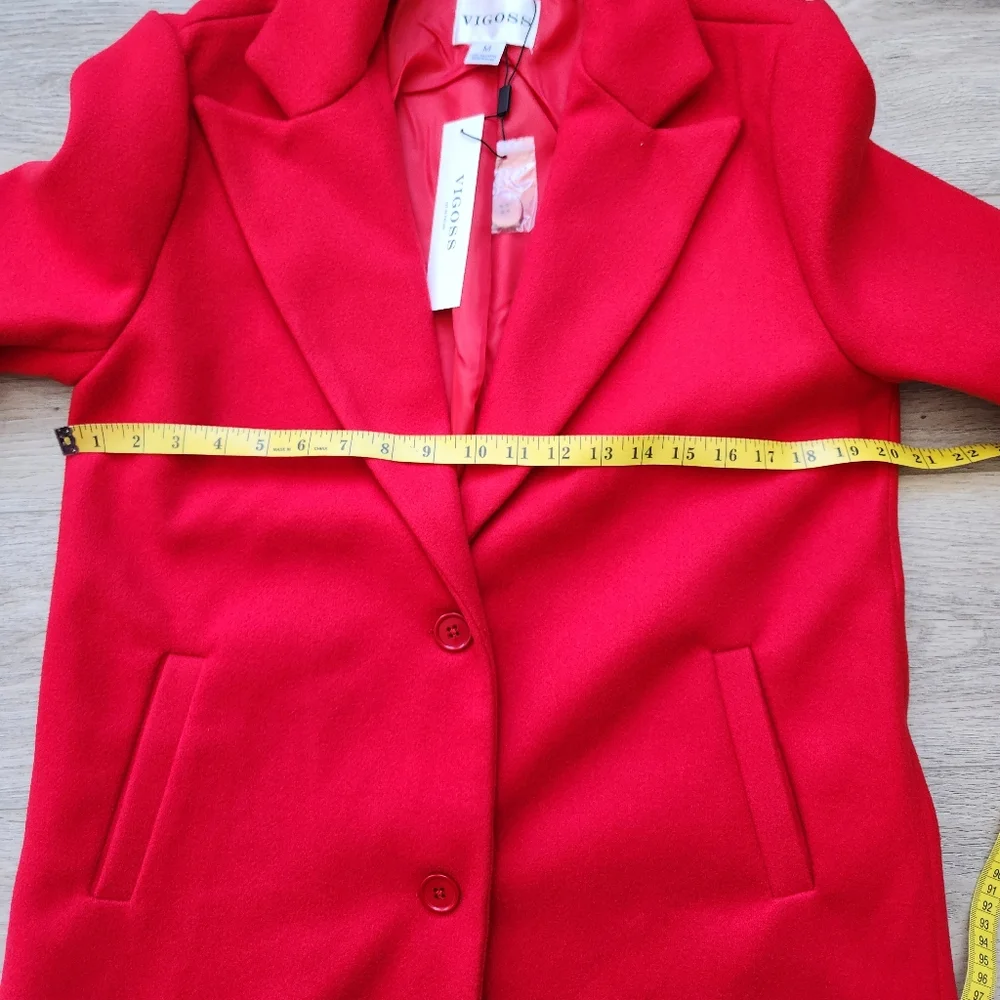 Vigoss Red Peacoat Jacket Women's Medium Nwt - Picture 12 of 12